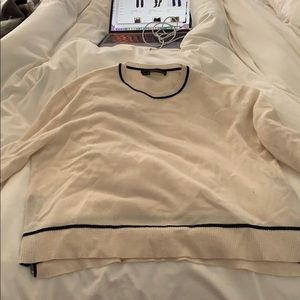 360 cashmere cream and black sweater